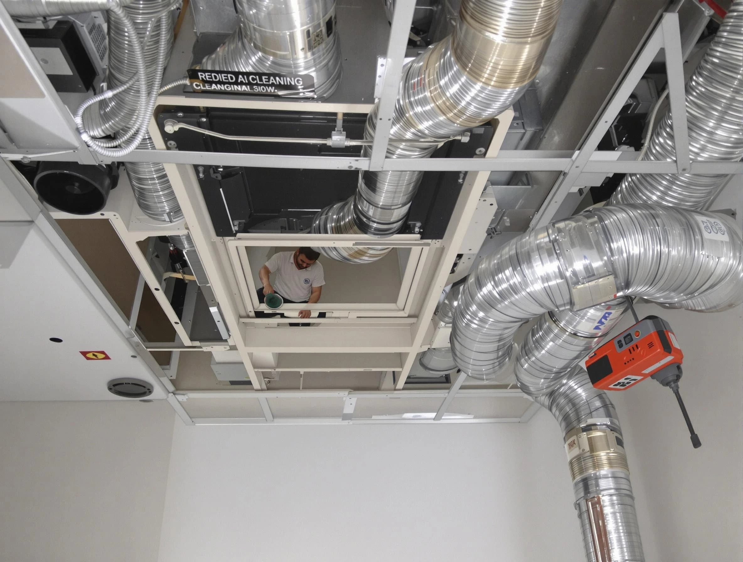 Conley Air Duct Cleaning technician performing detailed central duct system cleaning in Conley