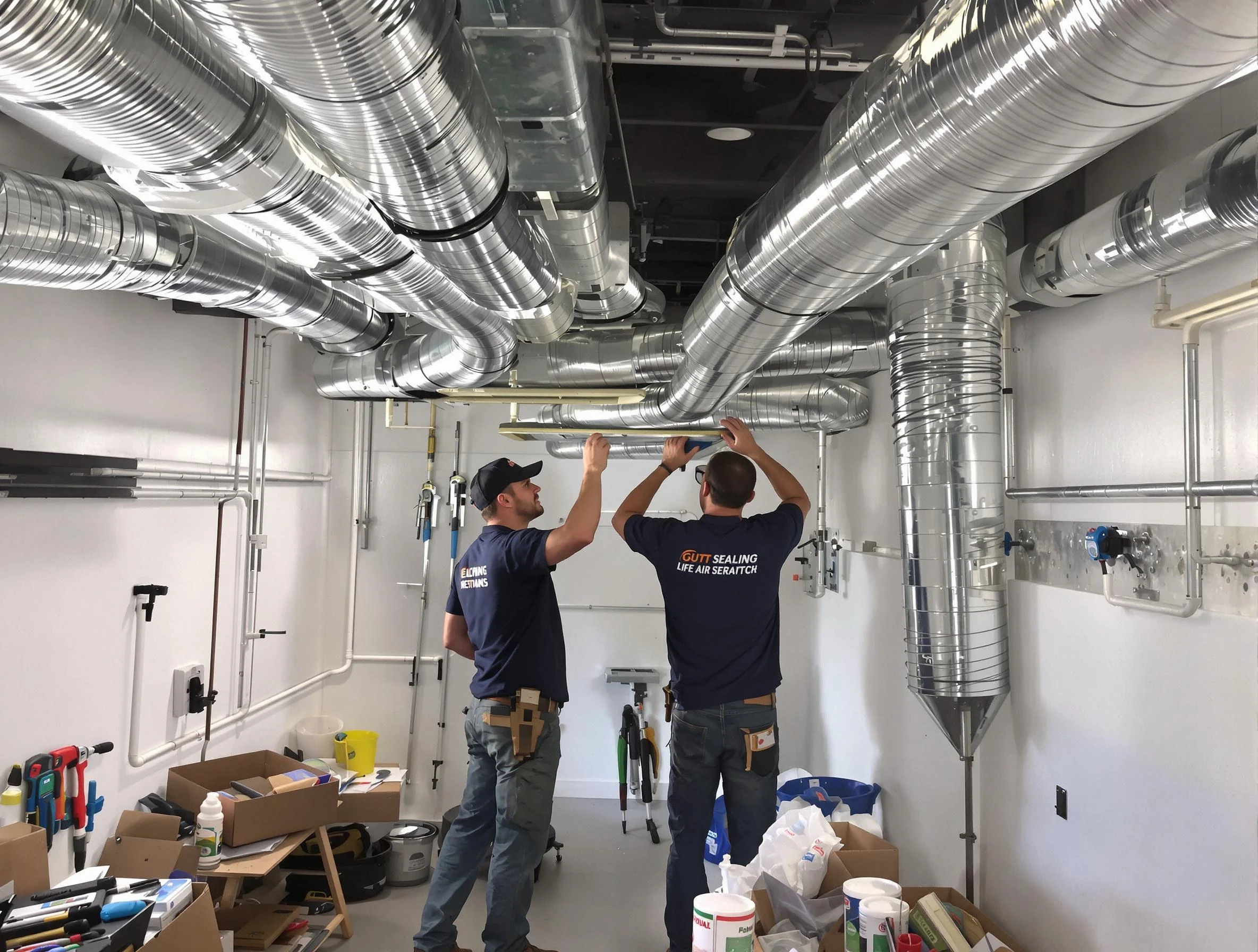 Conley Air Duct Cleaning technician applying professional duct sealing solutions in Conley